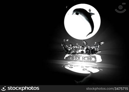 dolphin in jump 3d freedom abstract concept