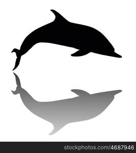 Dolphin silhouette. Vector. Dolphin
