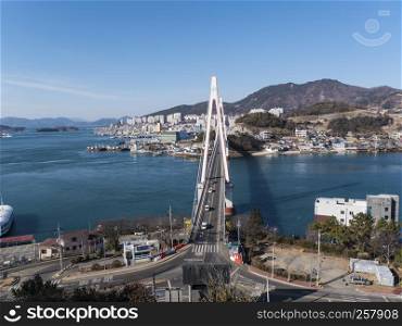Dolsan Bridge. Yeosu city. South Korea. January 2018