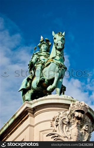 Dom Jose I. statue of the portuguese king Dom Jose I in Lisbon