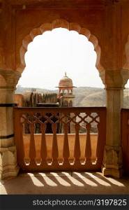Dome of a fort viewed from a balcony, Jaigarh Fort, Jaipur, Rajasthan, India