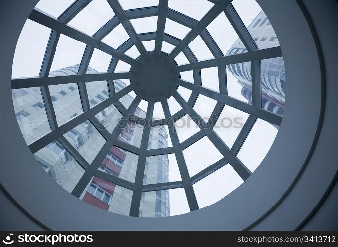 Dome of atrium in new bank office, Novosibirsk
