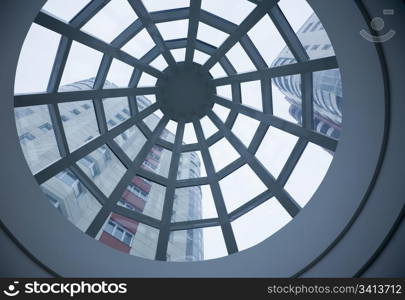 Dome of atrium in new bank office, Novosibirsk