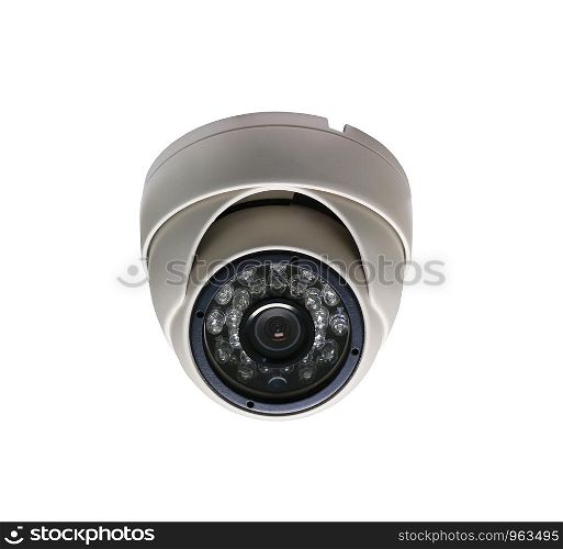 Dome of CCTV recorder Camera isolated on white background and have clipping paths.