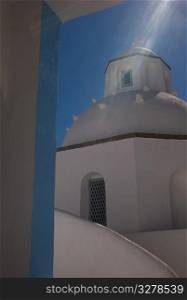 Dome of church in Santorini Greece