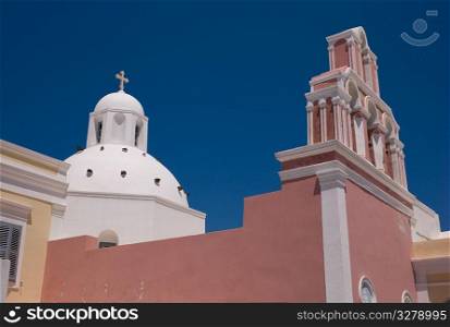 Dome of church in Santorini Greece