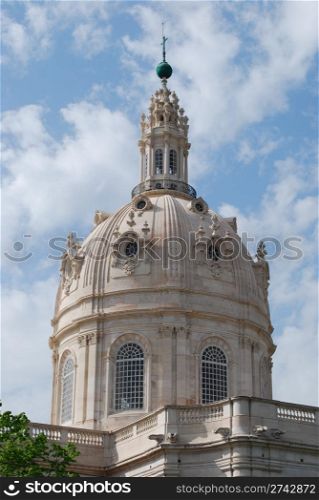 dome of the basilica da estrela in Lisbon