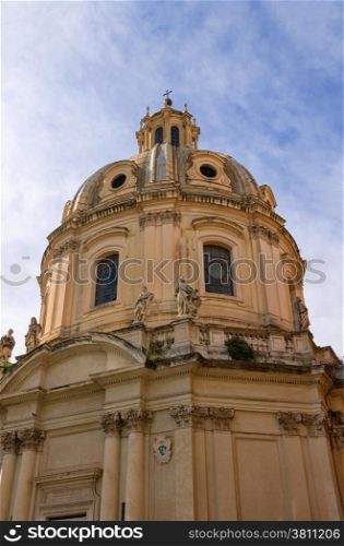 Dome of the church Holy Name of Mary in Rome, Italy