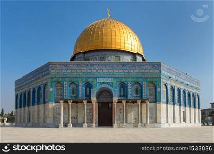 Dome of the Rock Mosque on the Temple Mount in Jerusalem Israel
