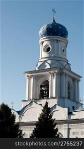 Domes of church. Sviatohirsk laurels. Ukraine, Svyatogorsk