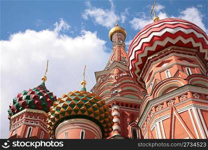 domes of st.Basil cathedral in Moscow