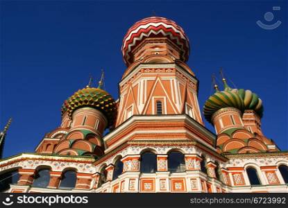 Domes of St.Basil&rsquo;s cathedral on the Red Square in Moscow