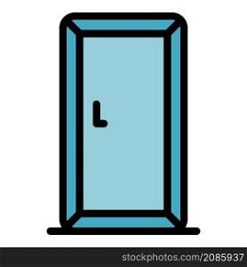 Domestic refrigeratoricon. Outline domestic refrigerator vector icon color flat isolated. Domestic refrigerator icon color outline vector