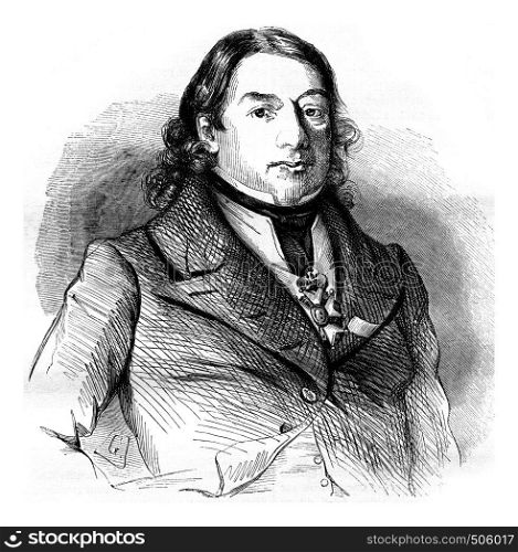 Dominique Jean Larrey, vintage engraved illustration. Magasin Pittoresque 1842.