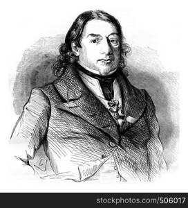 Dominique Jean Larrey, vintage engraved illustration. Magasin Pittoresque 1842.