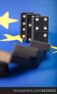 Domino Effect - Financial Crisis in European Union - Shallow Depth of Field