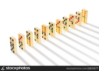 Domino effect with many pieces