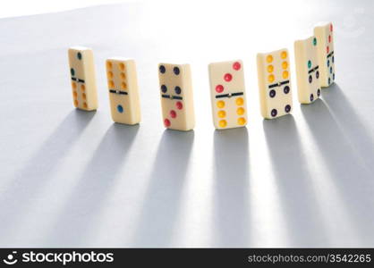 Domino effect with many pieces