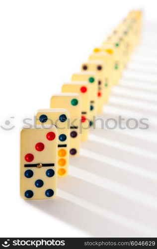 Domino effect with many pieces