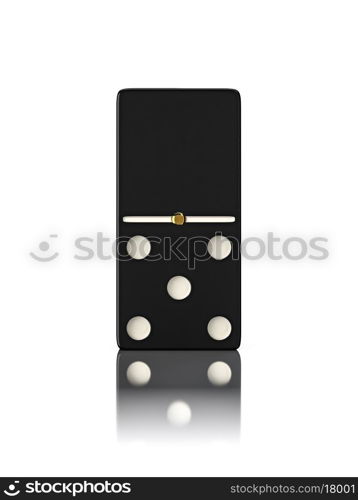 Domino game bone close up isolated on white