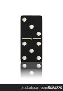 Domino game bone close up isolated on white