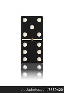 Domino game bone close up isolated on white