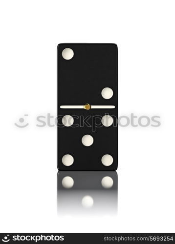 Domino game bone close up isolated on white