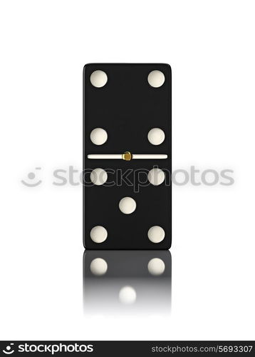 Domino game bone close up isolated on white