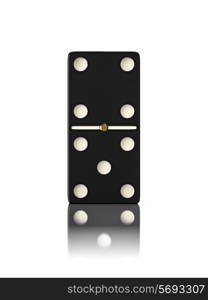 Domino game bone close up isolated on white