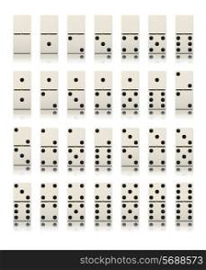 Domino game set isolated on white