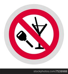Don&rsquo;t drink and drive forbidden sign, modern round sticker. Forbidden sign, modern round sticker