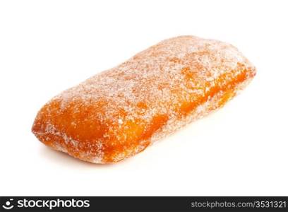 donut in powdered sugar, isolated on white