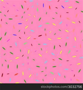 Donut Pink Texture. Glaze and Colored Sprinkles Seamless Pattern. Sweet Donut Pink Texture. Glaze and Colored Sprinkles Seamless Pattern. Donut Pink Texture. Glaze and Colored Sprinkles Seamless Pattern