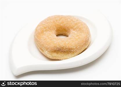 donuts on a plate on a white background