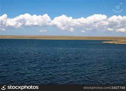 Donuzlav Lake, natural reserve, the deepeset salty lake in Crimea