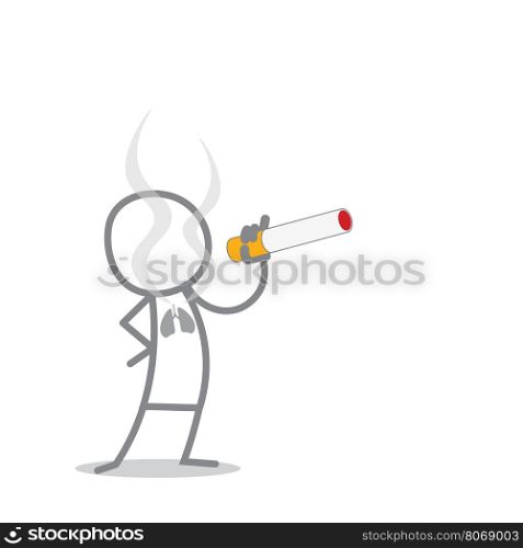 Doodle Man Smoking a Cigarette.