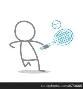 Doodle Tennis Player Illustration