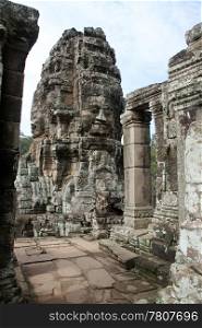 Door and tower in temple Bayon, Angkor, Cambodia