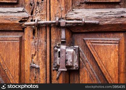 Door closed on the lock and latch