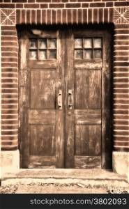 Door. Door of an old Building in Europe With Sepia Tones