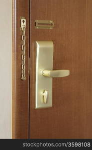 Door handle and lock of a hotel room