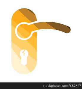 Door handle icon. Flat color design. Vector illustration.