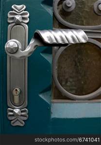 door handle silver. door handle silver, detail of a building in Berlin, Germany