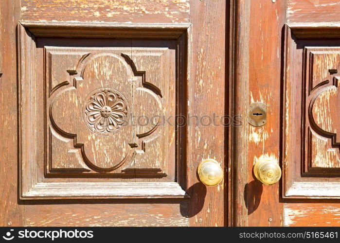 door in italy old ancian wood and traditional texture nail