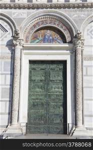 Door in the Cathedral of Pisa, Piazza dei Miracoli, Pisa, Tuscany, Italy