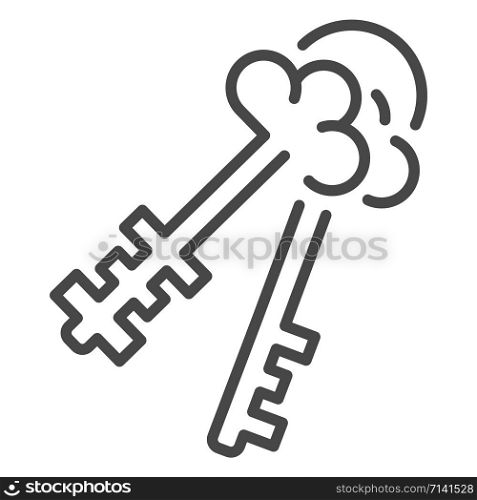 Door key icon. Outline door key vector icon for web design isolated on white background. Door key icon, outline style