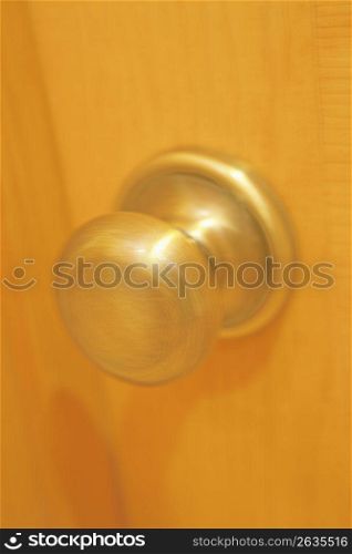 door knob on wooden door