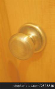 door knob on wooden door