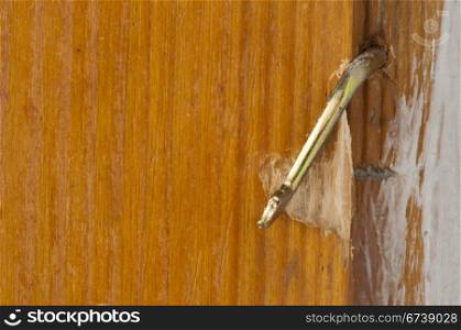 Door lock close up. Horizontal image