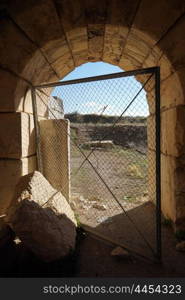 Door of roman bath in Antiohia Pisidia, Turkey